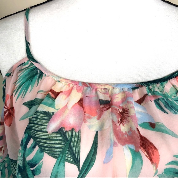 Forever 21 Cold Shoulder Tropical Floral Blouse - Picture 6 of 7